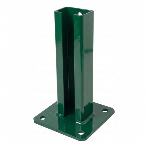 Base para poste de vedação 60x40 verde RAL 6005 galvanizada 000-155 (1)