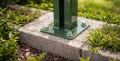 Base para poste de vedação 60x40 verde RAL 6005 galvanizada 000-155 (3)