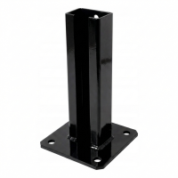 Base de poste de vedação 60x40 preta RAL 9005 galvanizada