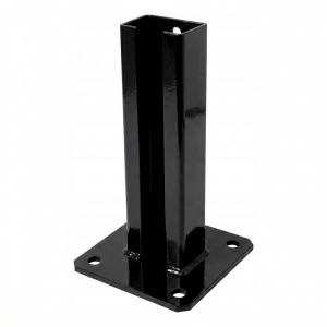 Base de poste de vedação 60x40 preta RAL 9005 galvanizada