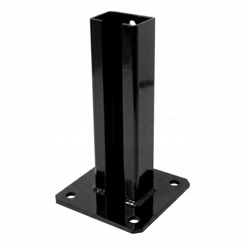 Base para poste de vedação 60x40 preta RAL 9005 galvanizada 000-153 (1)