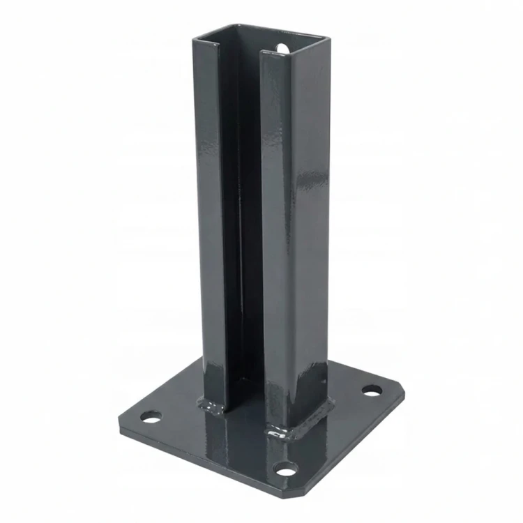 Base para poste de vedação 60x40 antracite RAL 7016 galvanizada 000-152 (1)