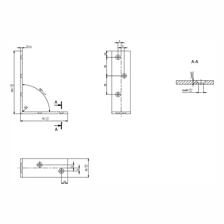 Cantoneira de viga KB-1 100x75x30x2,5 000-119 (2)