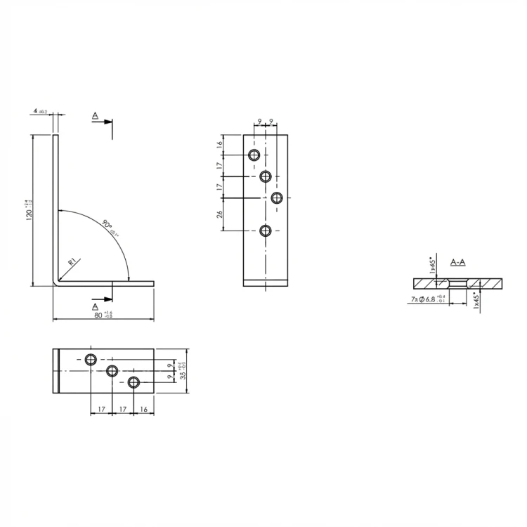 Cantoneira de viga KB-2 100x50x50x4x 000-120 (2)