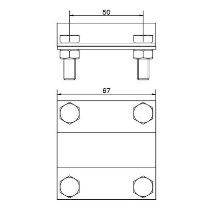 Conector de terra 2 placas haste ; B até 40 mm, ø 20 mm PV-24-03 (2)