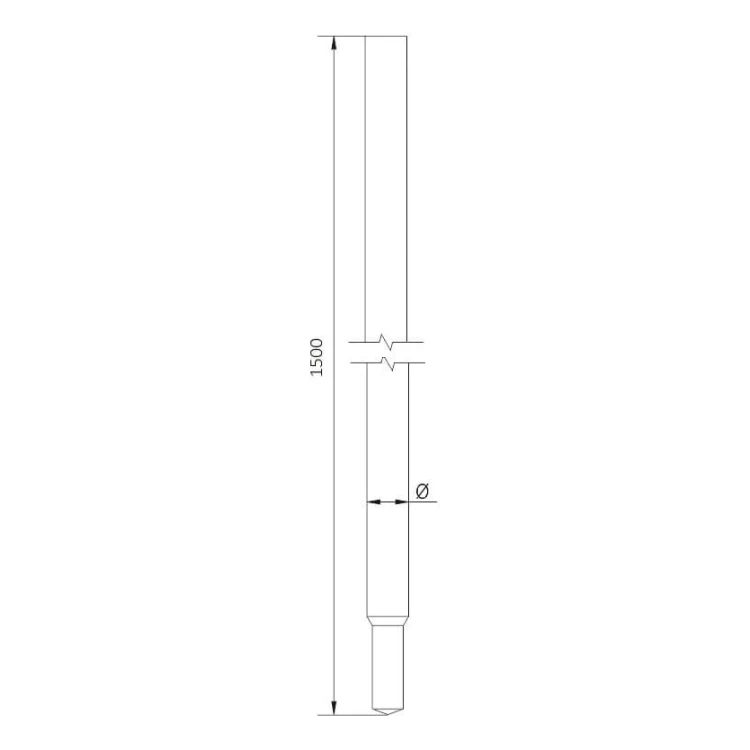 Varão de terra dobrável - cone Morse; Ø 16x1500 mm /OG/ PV-23-01 (3)