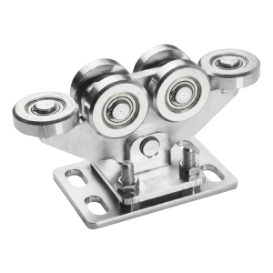 Carrinho de rodagem para portões deslizantes autoportantes 80/6 rolos de aço