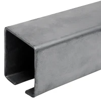 Calha perfil U para portões deslizantes autoportantes 80x80x27,5x5 mm 6000 mm