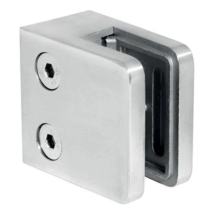 Suporte de vidro 45x45x26 mm, vidro 6-10,76 mm, AISI 304, sistema plano, acetinado 000-260 (1)