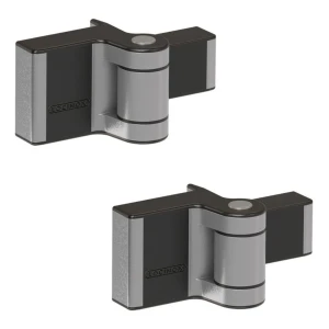 Dobradiça de portão compacta Puma Locinox regulável em 2 direções exterior 180° prateada (2 un.)