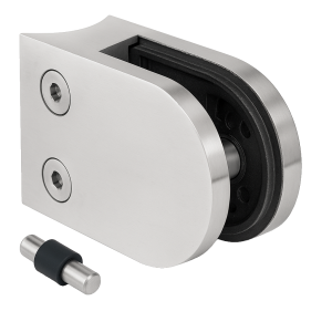 Suporte para vidro 50x40x26 mm com pino, vidro 6-10,76 mm, AISI 304, sistema 42,4 mm, acetinado