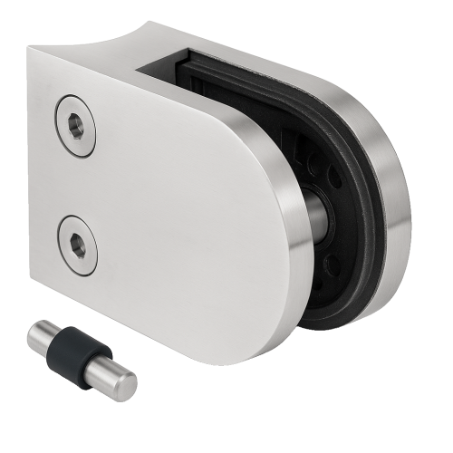 Suporte para vidro 50x40x26 mm com pino, vidro 6-10,76 mm, AISI 304, sistema 42,4 mm, acetinado 000-265 (1)