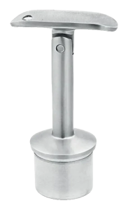 Suporte articulado de corrimão colado fi 42,4 mm, espigão fi 14 mm, H80, AISI 304, acetinado, sistema 42,4 mm (24 un.)
