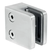 Suporte para vidro 45x45x26 mm, vidro 6-10,76 mm, AISI 304, sistema plano, brilho