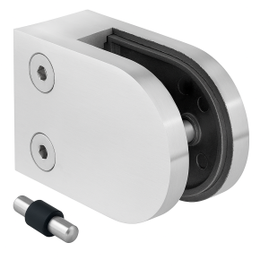 Suporte para vidro 50x40x26 mm. pin, vidro 6-10,76 mm, AISI 304, sistema plano, acetinado