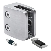 Suporte para vidro 8-12,76 mm 52x52x32 mm consola e pino AISI 304 sistema plano acetinado