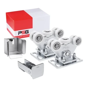 Kit de carrinhos com 5 rodas de plástico para portões deslizantes autoportantes com acessórios