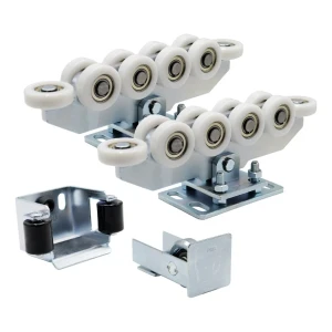 Kit de carrinhos 80 (10 rolos, rolos de nylon) para porta deslizante com acessórios