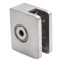 Suporte de vidro de extremidade 60x50x28 mm vidro 8-10 mm, AISI 304 acetinado sistema plano