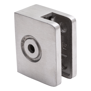 Suporte de vidro de extremidade 60x50x28 mm vidro 8-10 mm, AISI 304 acetinado sistema plano