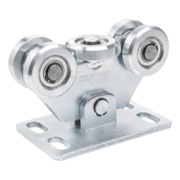 Carrinho de correr de portão 80 para portão deslizante – 5 rodas, rodas de aço