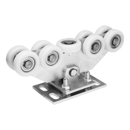 Kit de carrinhos para portão deslizante: 2× carrinho (9 rodas, plástico) + acessórios 000-252 (2)