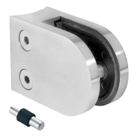 Suporte para vidro 50x40x26 mm com pino, vidro 6-10,76 mm, AISI 304, sistema 42,4, brilho