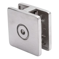 Suporte para vidro 8-10 mm 60x60x28 mm AISI 304. sistema plano, acetinado