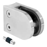 Suporte para vidro 6-10,76 mm 50x40x26 mm com pino AISI 304 sistema 48,3 mm acetinado