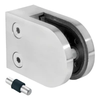 Suporte para vidro 50x40x26 mm pino vidro 6-10,76 mm AISI 316 sistema plano acetinado