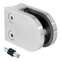 Suporte para vidro 6-10,76 mm 50x40x26 mm pin AISI 316 sistema 42,4 mm acetinado