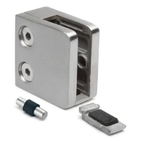 Suporte para vidro 6-10,76 mm 45x45x26 mm consola e pino AISI 304 sistema plano polido