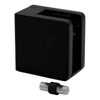 Suporte de vidro 45x45x26 mm para superfície plana com consola preto