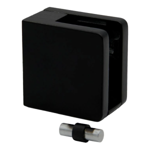 Suporte de vidro 45x45x26 mm para superfície plana com consola preto