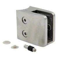 Suporte de vidro 8-12,76 mm 52x52x32 mm consola e pino AISI 304 sistema 42,4 mm acetinado