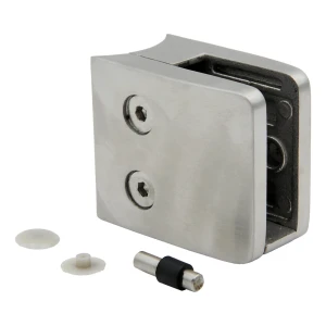 Suporte de vidro 8-12,76 mm 52x52x32 mm consola e pino AISI 304 sistema 42,4 mm acetinado