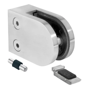 Suporte para vidro 6-12,76 mm 63x45x30 mm consola e pino AISI 304 sistema plano acetinado