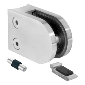 Suporte para vidro 6-12,76 mm consola e pino 63x45x30 mm AISI 304 sistema 42,4 mm acetinado