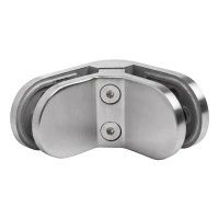Suporte de vidro 6-12,76 mm 90° oval 82x45x30 mm pin AISI 304 acetinado