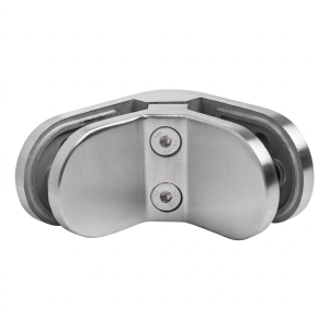 Suporte de vidro 6-12,76 mm 90° oval 82x45x30 mm pin AISI 304 acetinado