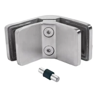 Suporte para vidro 6-12,76 mm 90° quadrado 72x45x30 mm pin AISI 304 acetinado