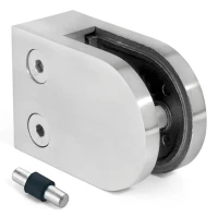Suporte para vidro 6-10,76 mm 50x40x26 mm pin AISI 304 sistema plano polido