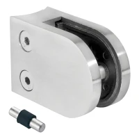 Suporte para vidro 6-12,76 mm 63x45x30 mm com pin AISI 304 sistema 48,3 mm acetinado