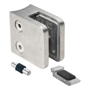 Suporte para vidro 6-10,76 mm 45x45x26 mm suportes e pin zamak sistema 42,4 mm em bruto