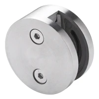 Suporte de vidro 8-12,76 mm unilateral fi 60 mm AISI 304 sistema plano acetinado