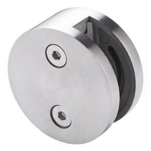 Suporte de vidro 8-12,76 mm unilateral fi 60 mm AISI 304 sistema plano acetinado