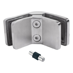 Suporte de vidro 6–10,76 mm quadrado 90° pin 53x45x26 mm AISI 304 acetinado