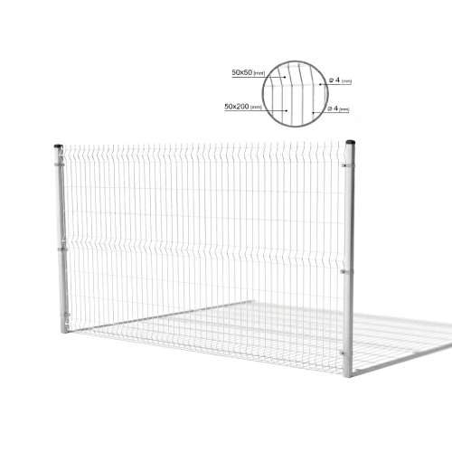 Painéis de vedação 3D 1230x2500 mm arame 4 mm 51 arames grafite RAL 7016 (50 un.) 000-486 (1)