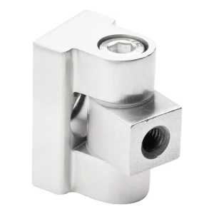 Dobradiça 180° para suporte de vidro 45 x 45 x 26 mm AISI304, cetim