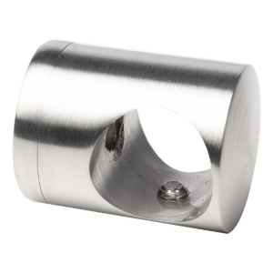 Suporte passante para varão fi19 mm fixado à superfície plana AISI304 cetim